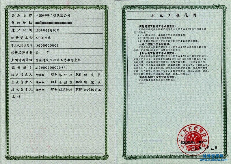 施工總承包三級資質(zhì)的承包范圍