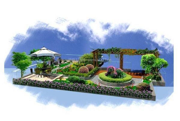 屋頂花園效果圖片