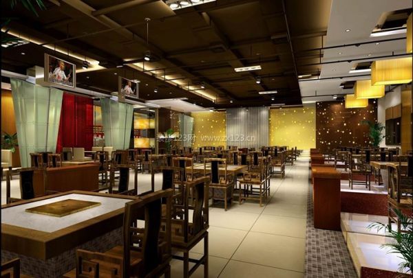 餐飲連鎖店裝修使用黑白設(shè)計時尚效果如何？（組圖）_安徽三鼎建筑裝飾工程有限公司